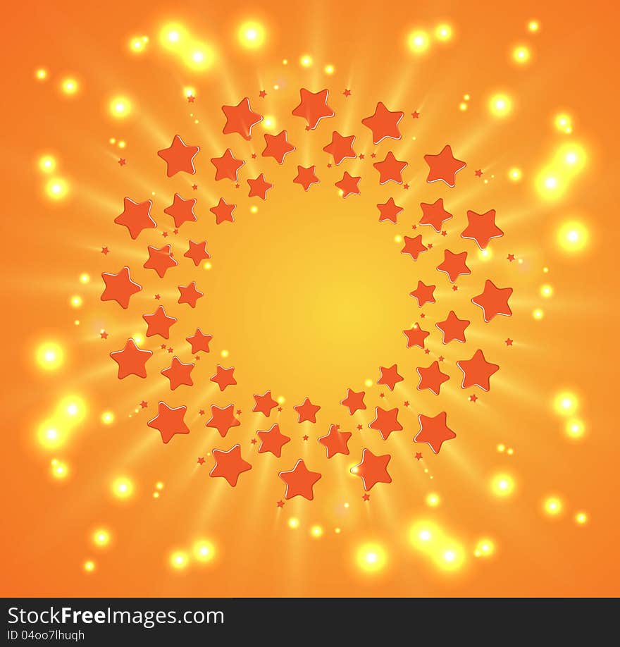 Christmas and new year firework stars on sky background