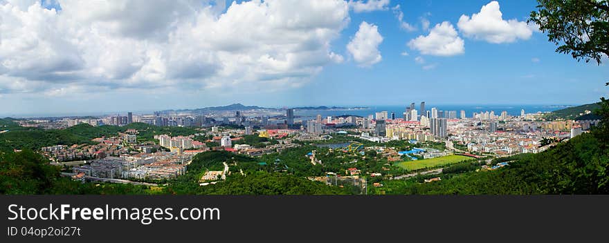 Panorama view at the yantai skyline. Panorama view at the yantai skyline.