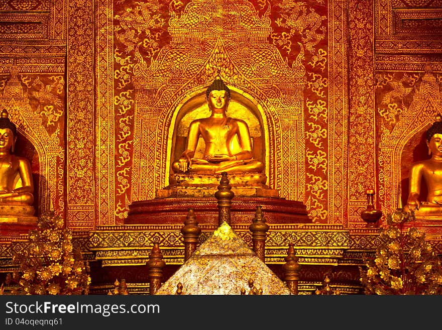 Close Up Buddha of the temple