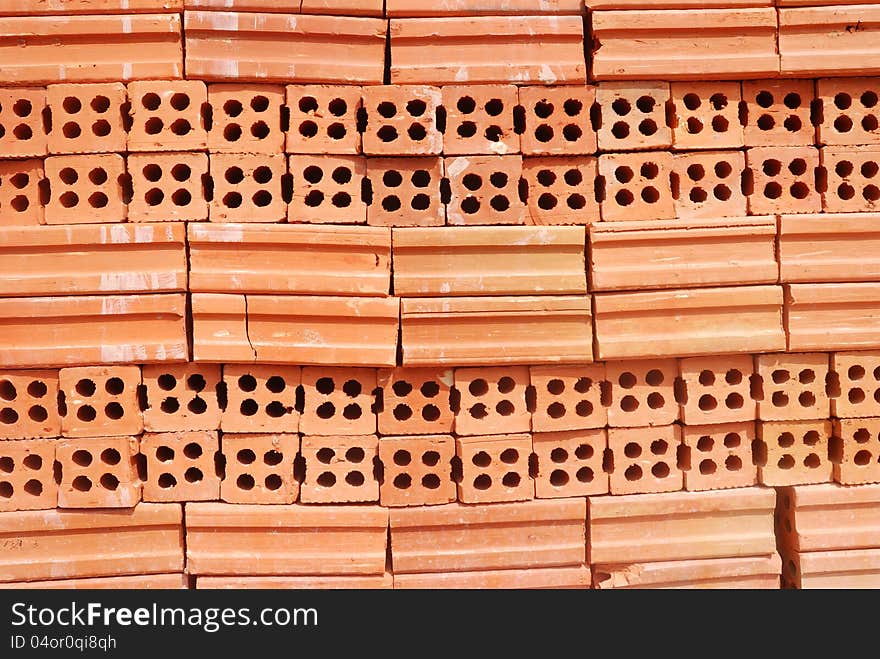 Red clay brick for construction