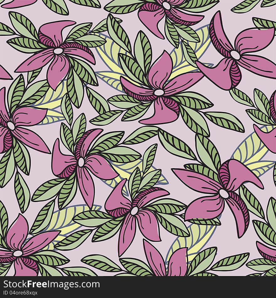 Seamless Pink Flowers