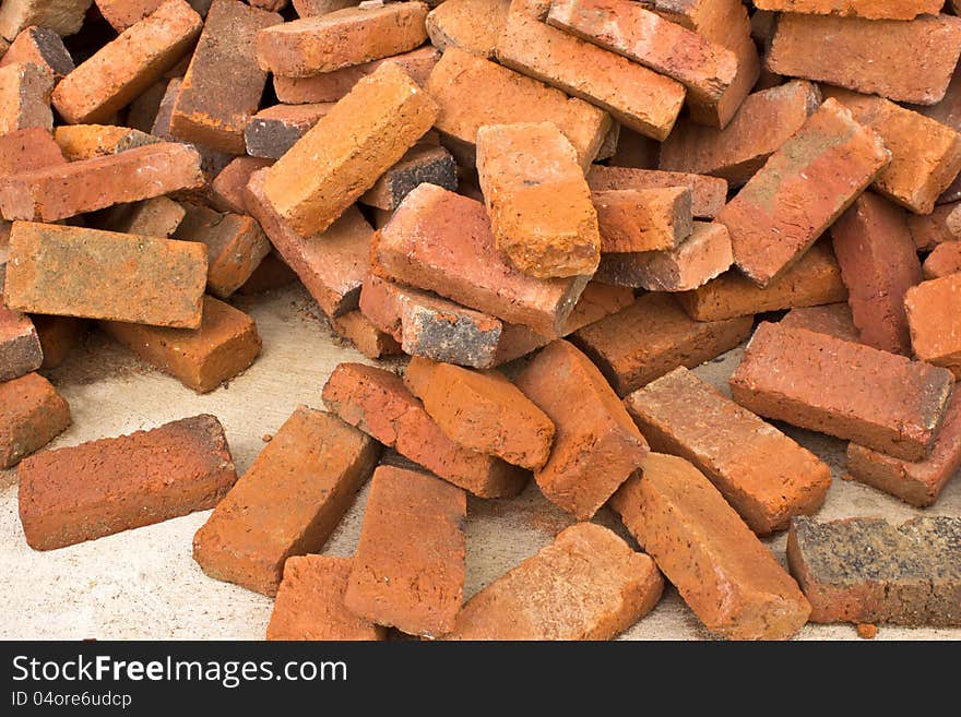 Group of bricks square construction materials