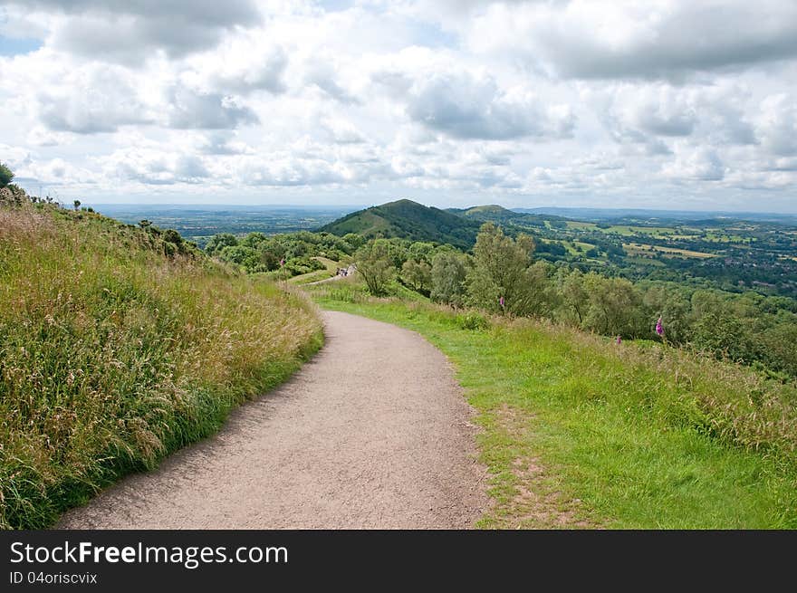 The sweeping landscape of the malvern hills in worcestershire in england. The sweeping landscape of the malvern hills in worcestershire in england