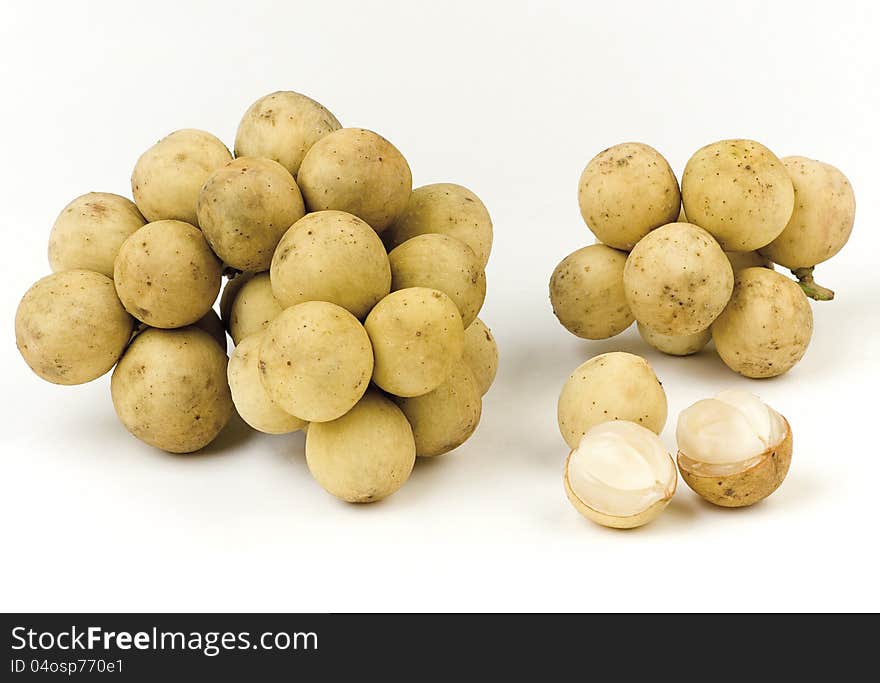 Enjoy longan thailand tropical fruit isolated on white background. Enjoy longan thailand tropical fruit isolated on white background