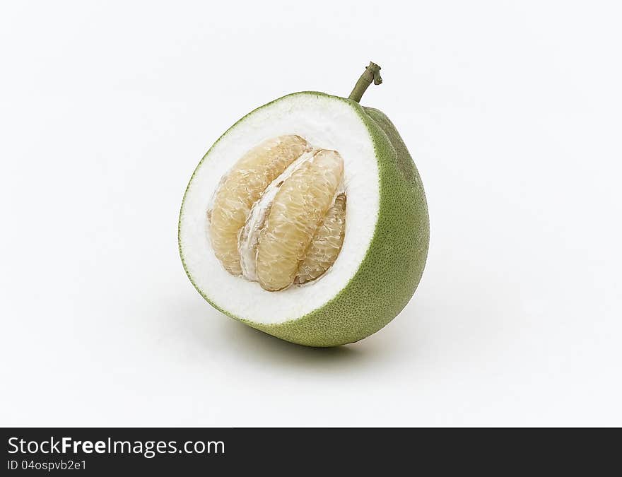 Peeled Pomelo On White