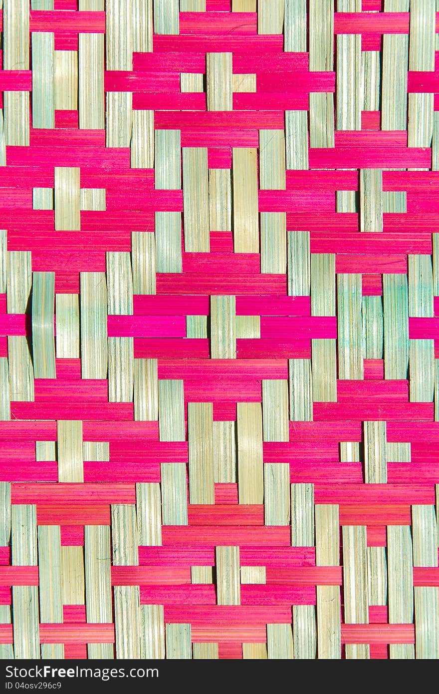 Close up of bamboo mat pattern