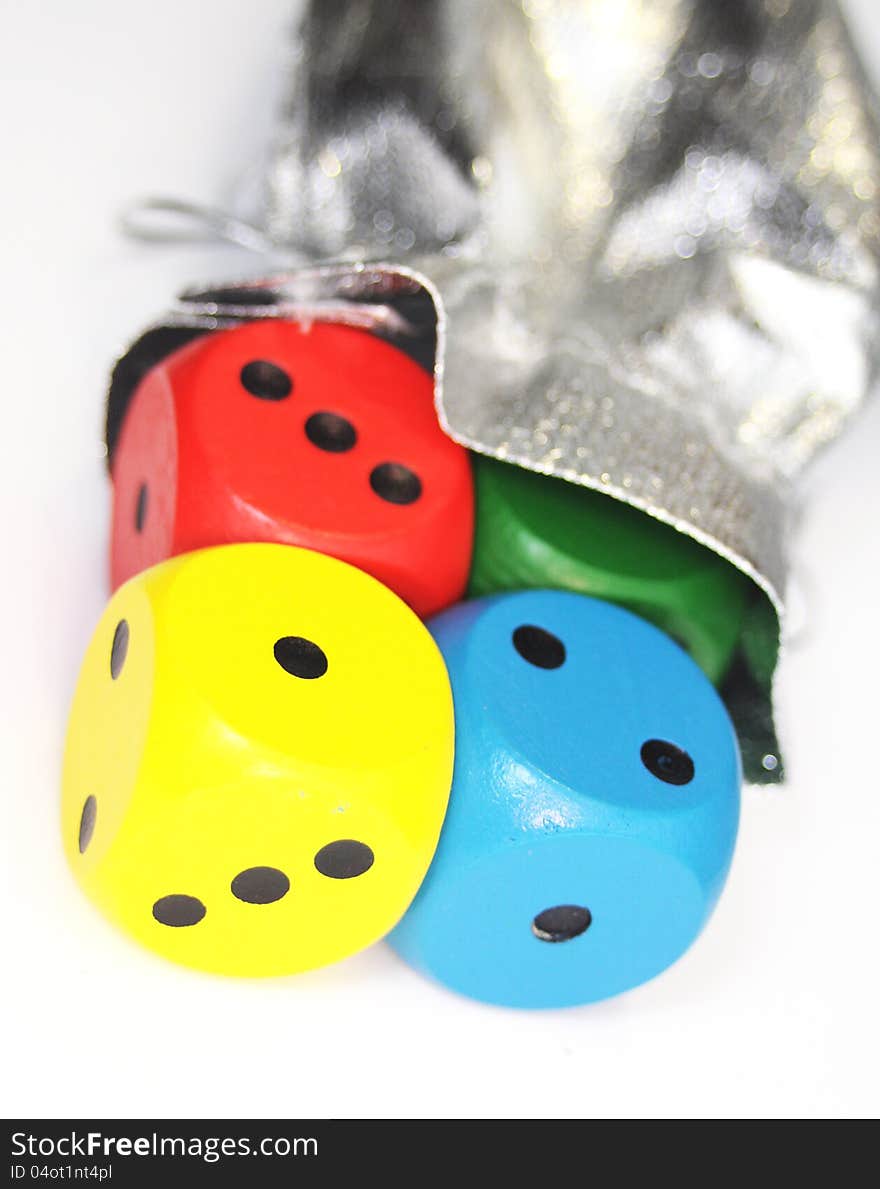 Color Dice With Sack