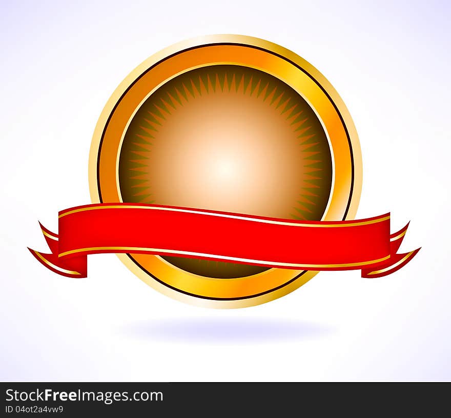 Beautiful gold seal for text on banner. Beautiful gold seal for text on banner