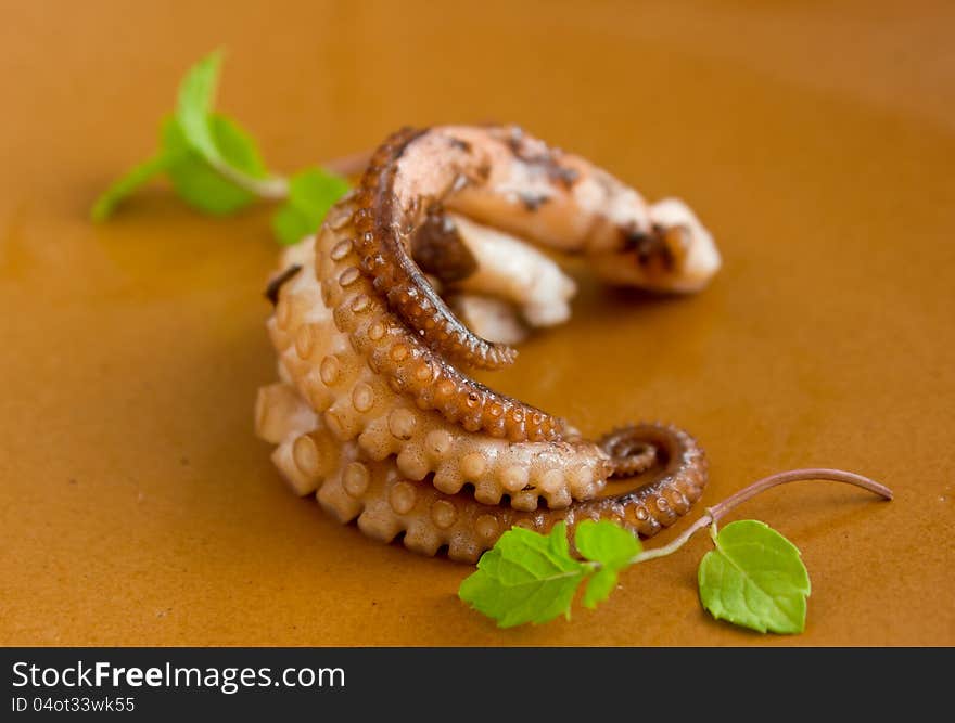 Nutrition and delicious octopus feet. Nutrition and delicious octopus feet.