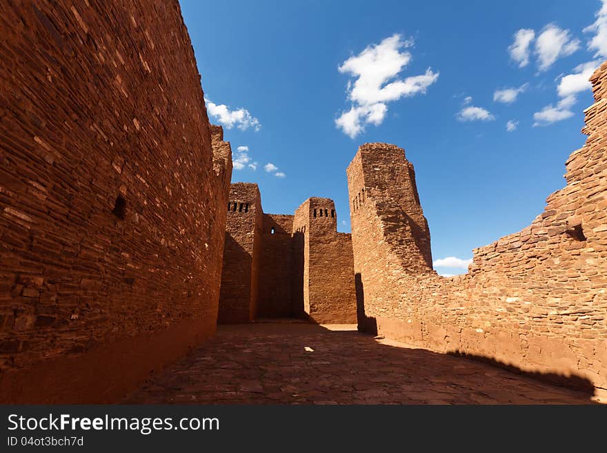 Quarai Ruins, one of the Salinas Pueblo Mission National Monument, located near Mountainair, NM.