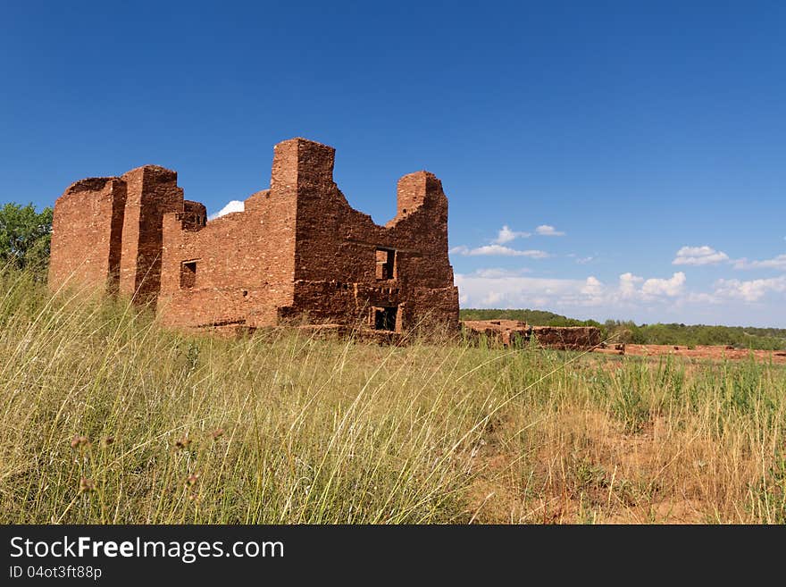 Quarai Ruins, one of the Salinas Pueblo Mission National Monument, located near Mountainair, NM.