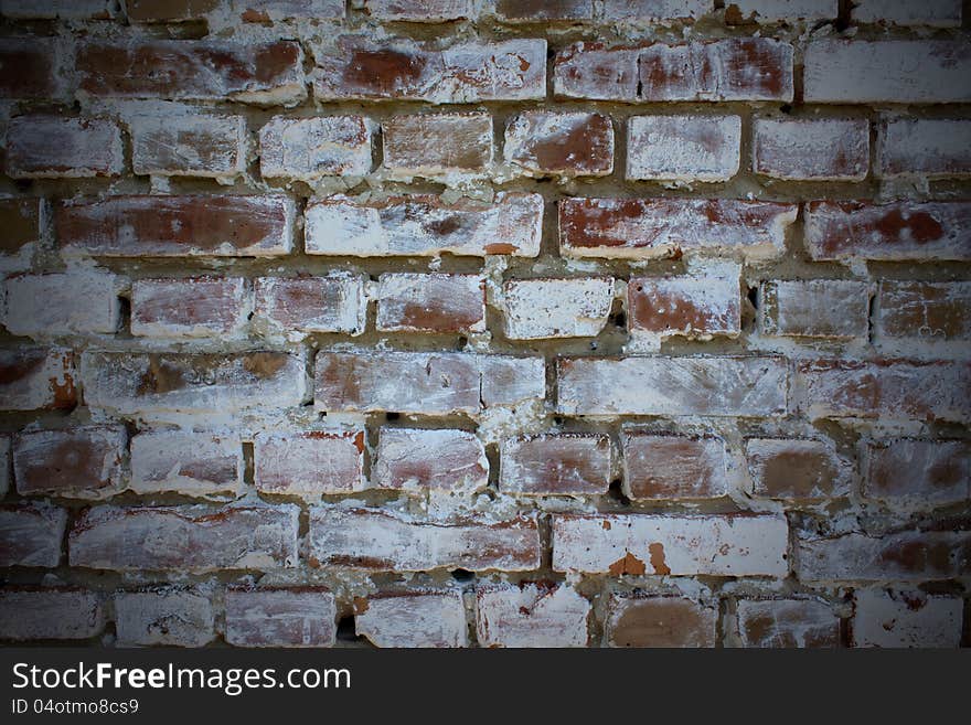 Image of an old grungy brick wall background texture