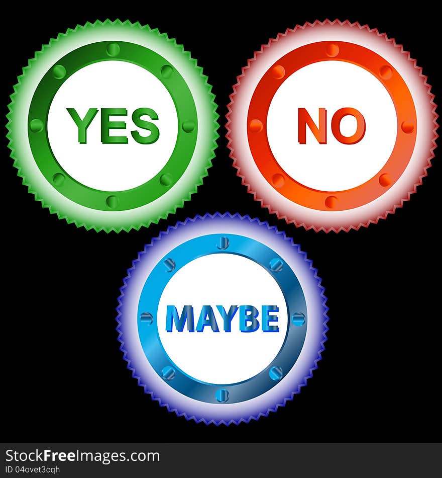 Yes No And Maybe - Three Signs