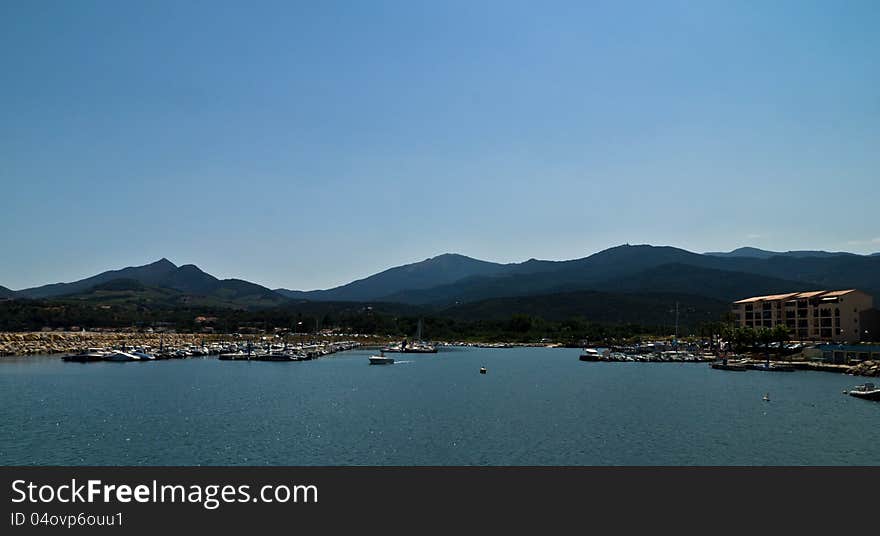 The mediterranian marina in France near Spain