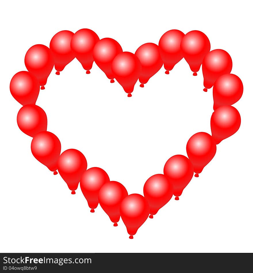 Heart shape balloon vector illustration. Heart shape balloon vector illustration