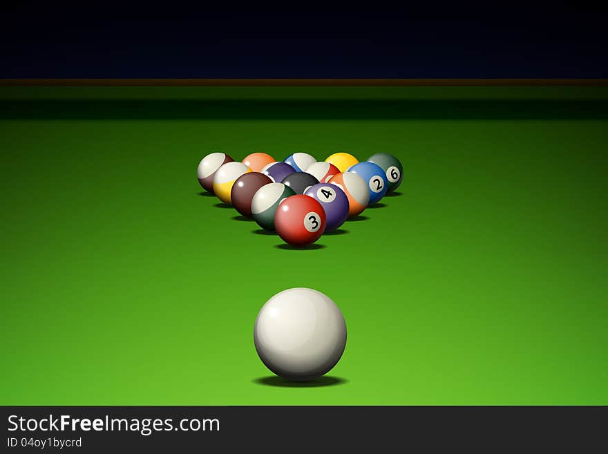 Billiard balls on the table. Billiard balls on the table