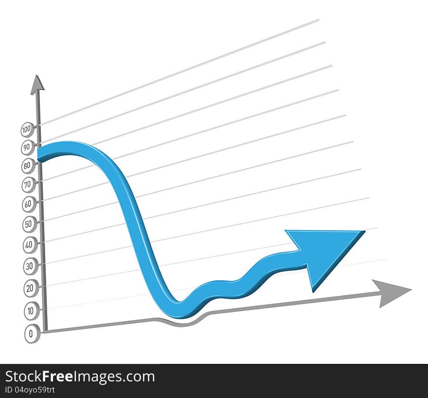 Business Graph, 3d conceptual arrow chart. Business Graph, 3d conceptual arrow chart