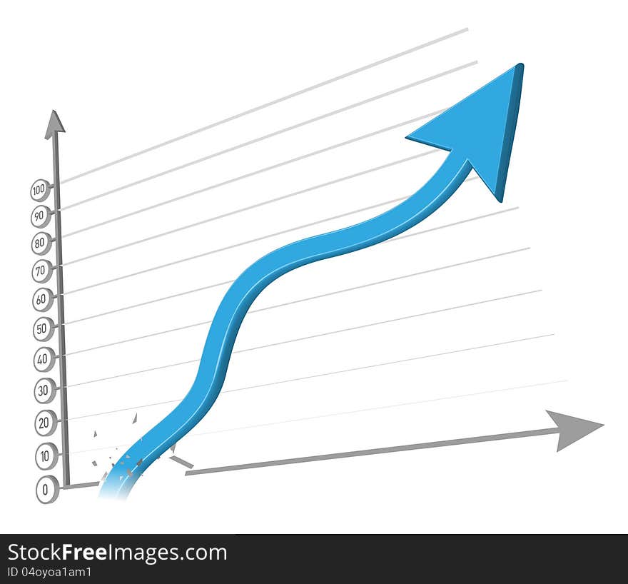 Business Graph, 3d conceptual arrow chart. Business Graph, 3d conceptual arrow chart