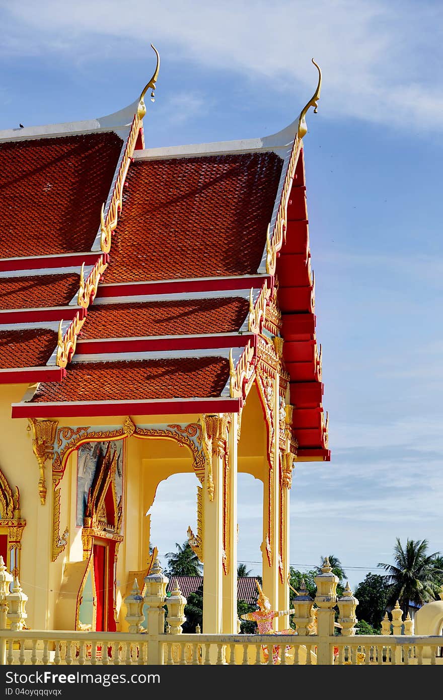 Thai church in morning sun