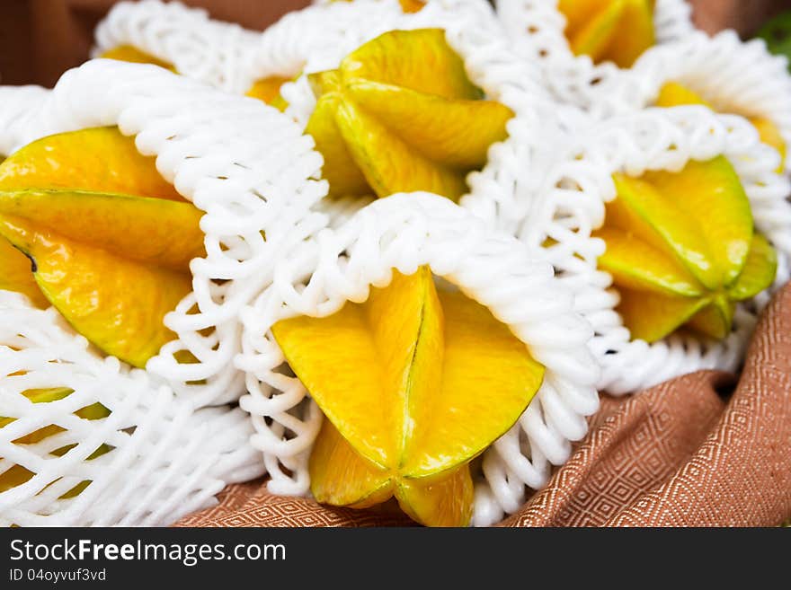 Closeup of star apple fruit