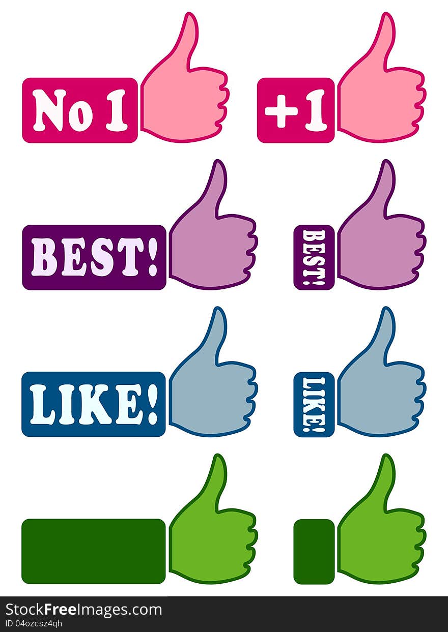 Web icons with thumb up (like!) 1. Web icons with thumb up (like!) 1