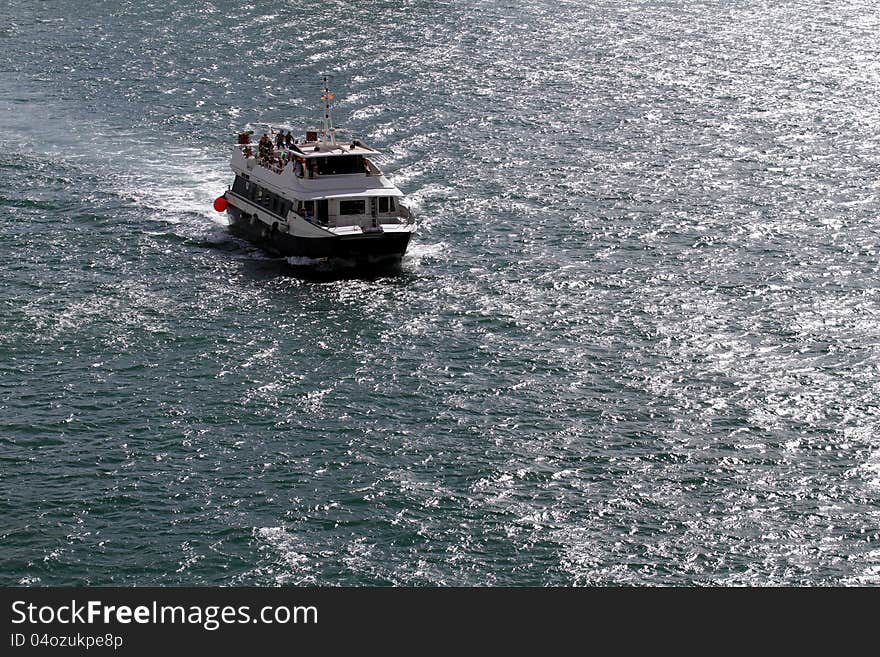 Passengers transport in the port of Barcelona. Passengers transport in the port of Barcelona