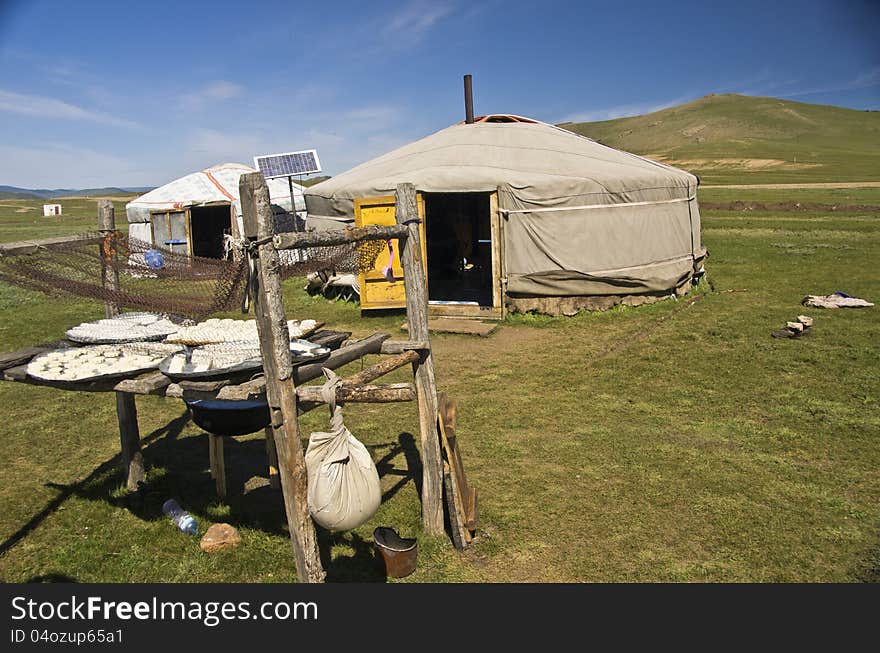 Ger on the steppes Mongolia Central Asia. Ger on the steppes Mongolia Central Asia