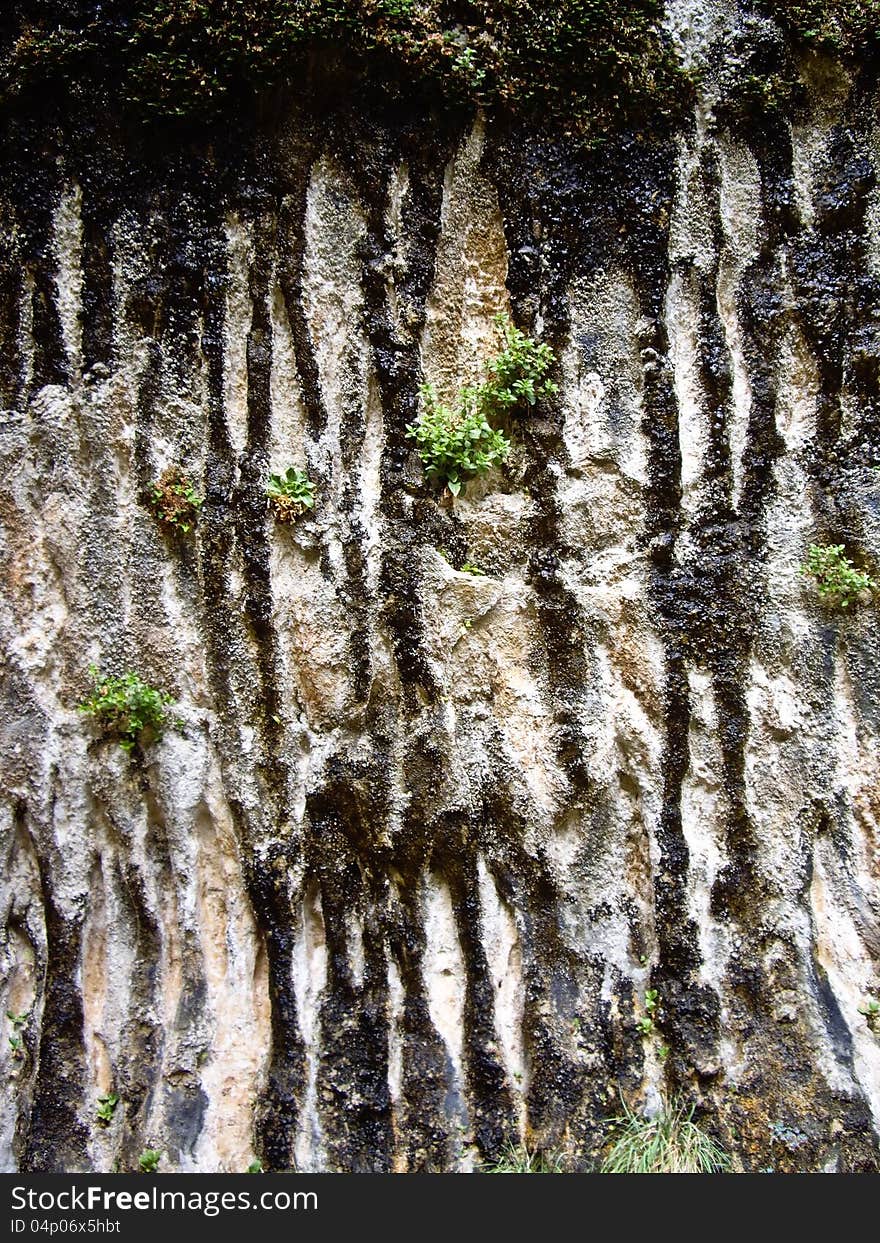 Rock erosion by water