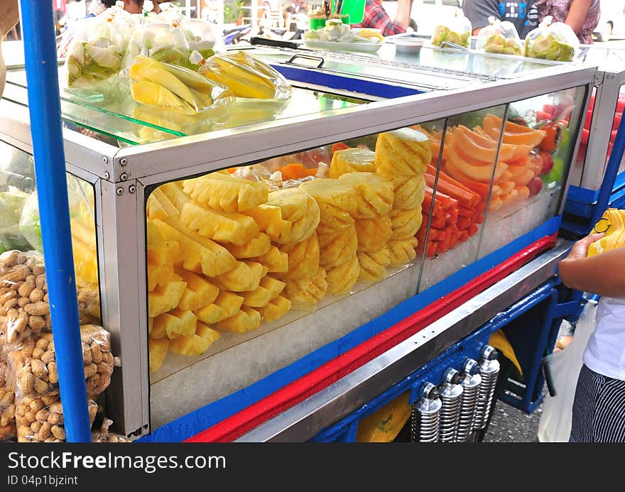 Fresh fruit shop on motorcycle