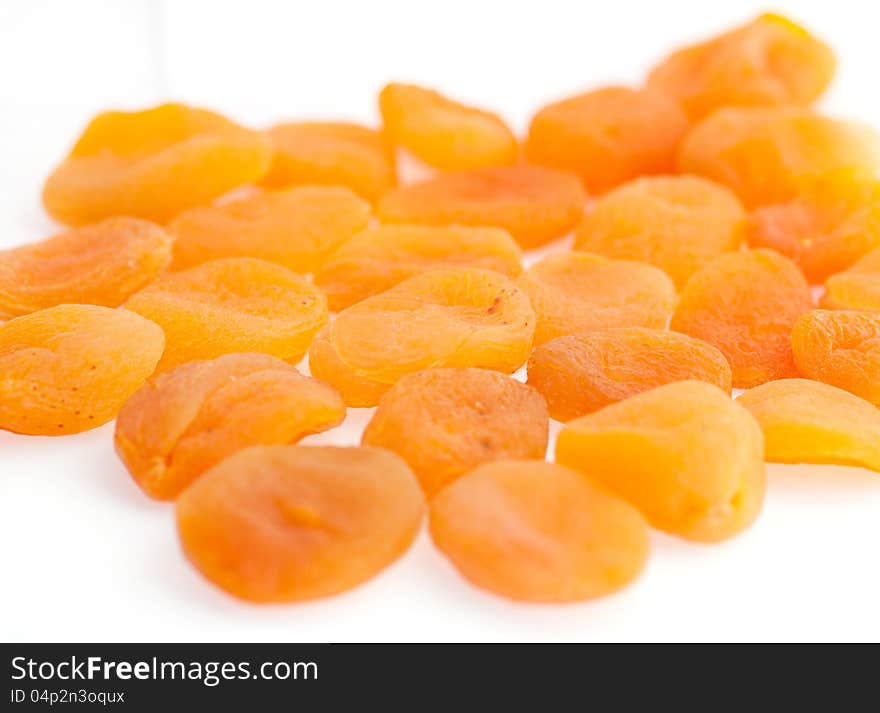 Apricots close-up on white background