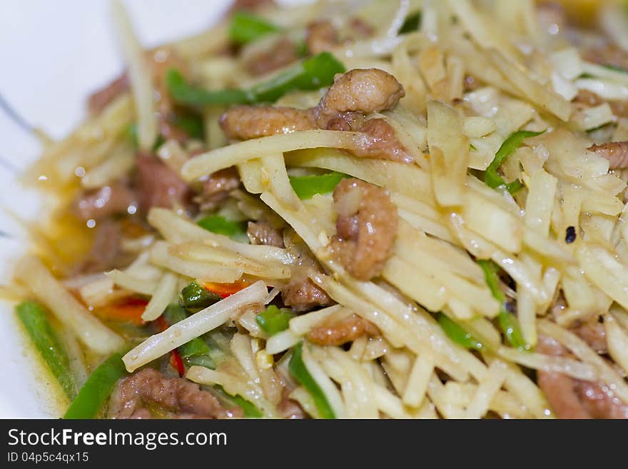 Fried chicken with chili and onion Chinese food