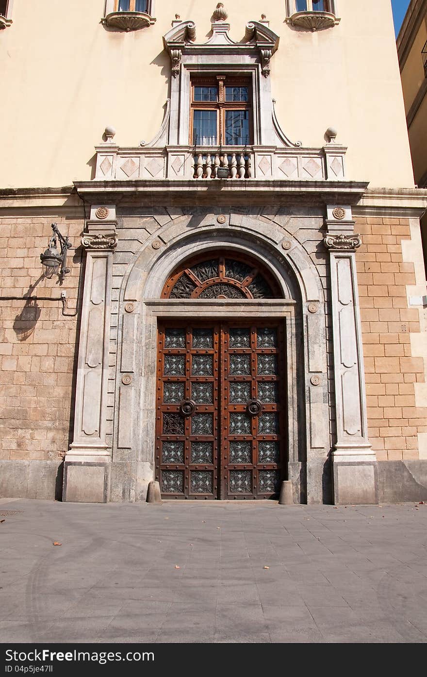 Detail of an old building in the Gothic quarter in Barcelona. Detail of an old building in the Gothic quarter in Barcelona.