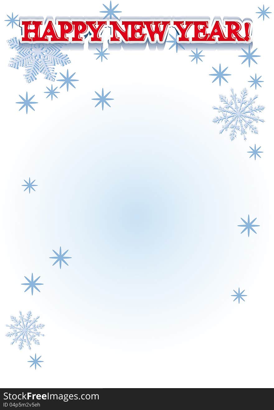 Card for congratulation with snowfall on blue background. Card for congratulation with snowfall on blue background