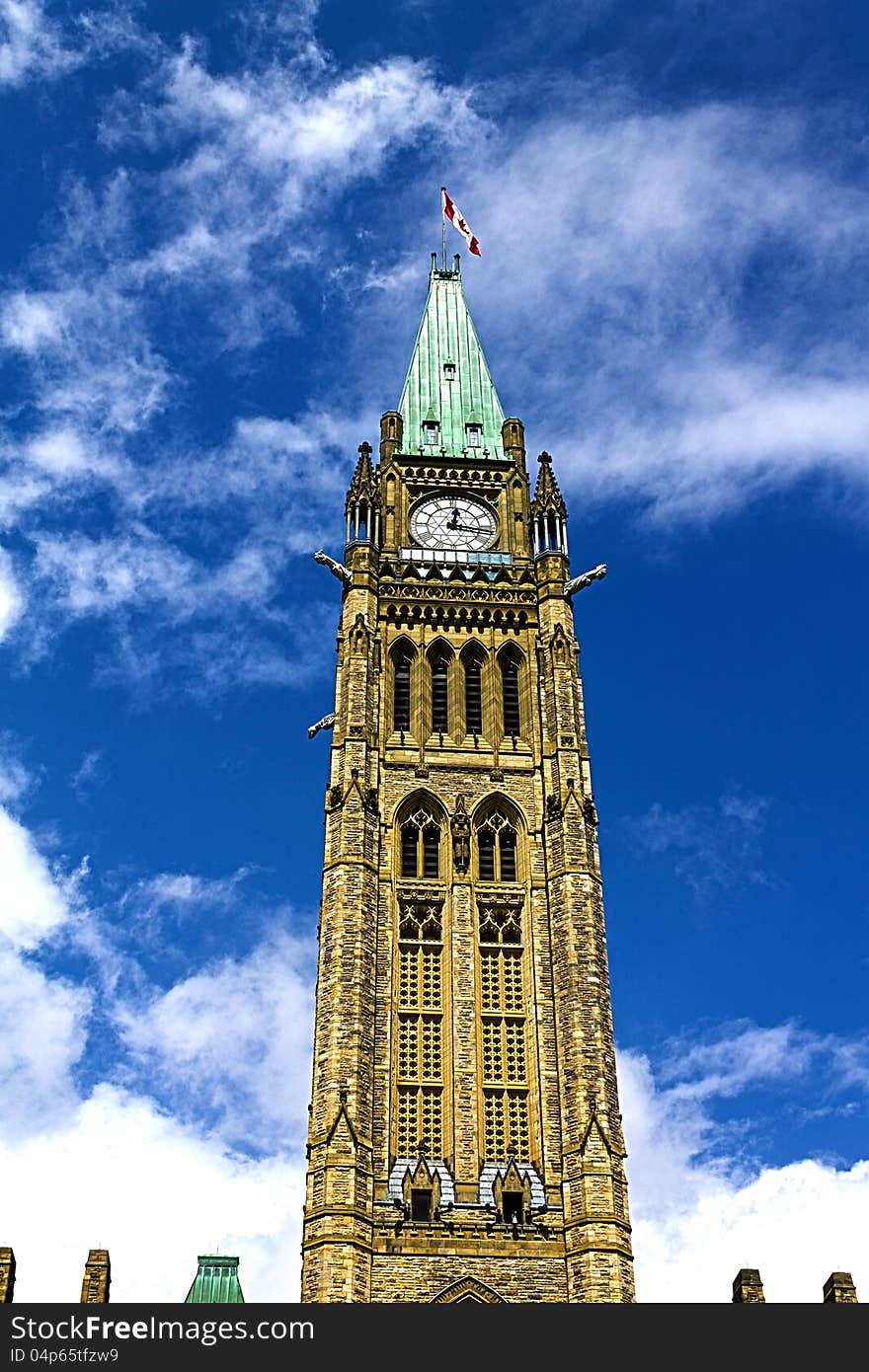 The Peace tower of Parlaiment building in Ottawa