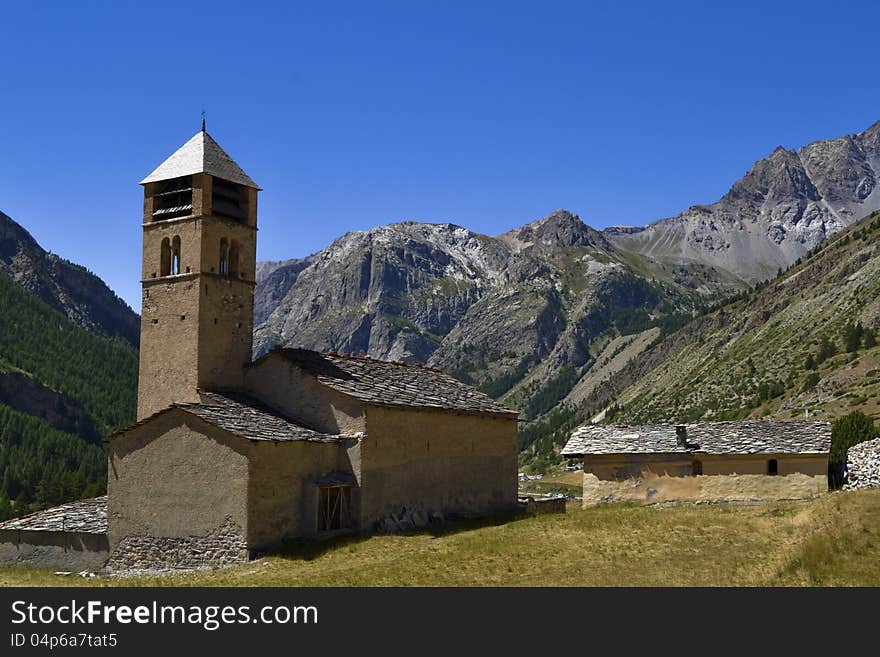 A little roman church in the French alps. A little roman church in the French alps