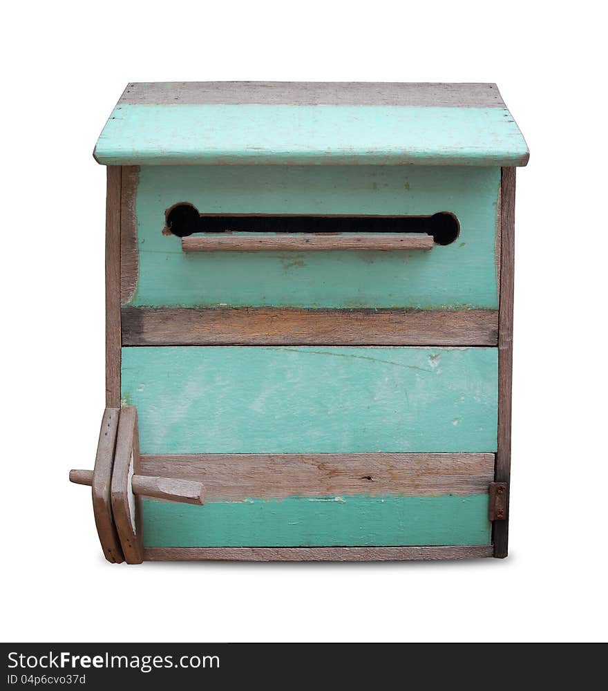 Vintage wooden mailbox.