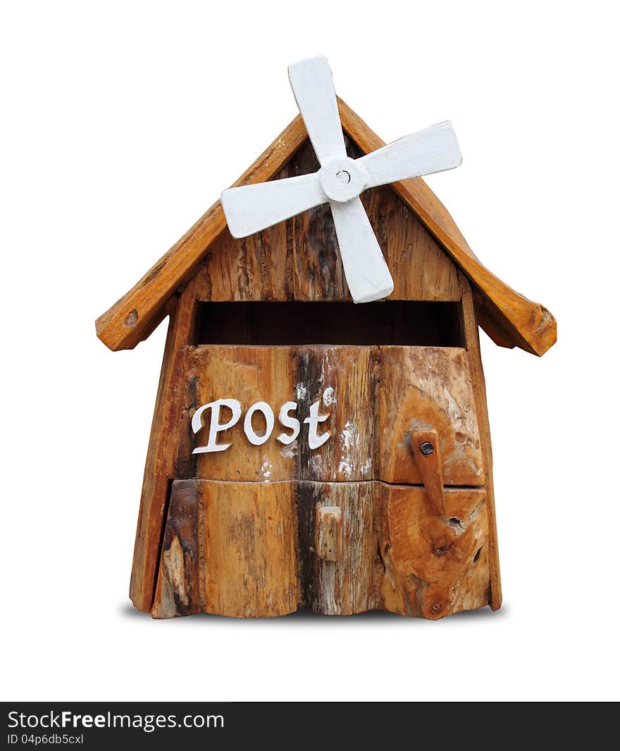 Wooden mailbox isolate on white background. Wooden mailbox isolate on white background.