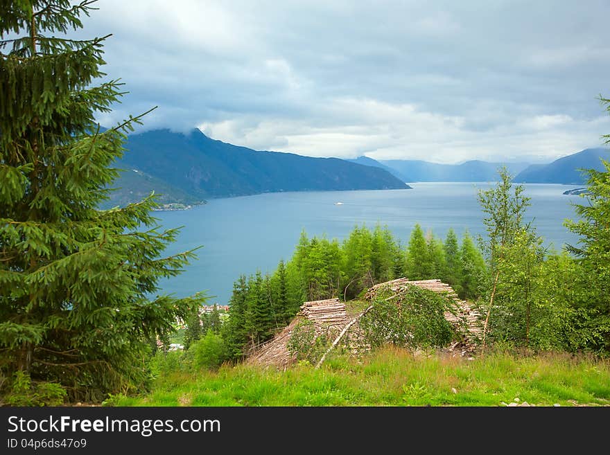 Esefjorden from the nearest mountain. Esefjorden from the nearest mountain