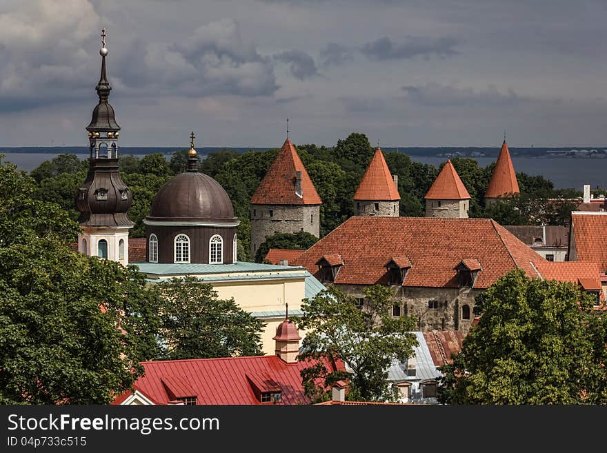 View over the Old Town of Tallinn, capital of Estonia. View over the Old Town of Tallinn, capital of Estonia