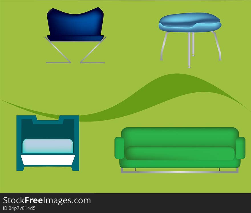 Modern chair and sofa for and graphic design. Modern chair and sofa for and graphic design