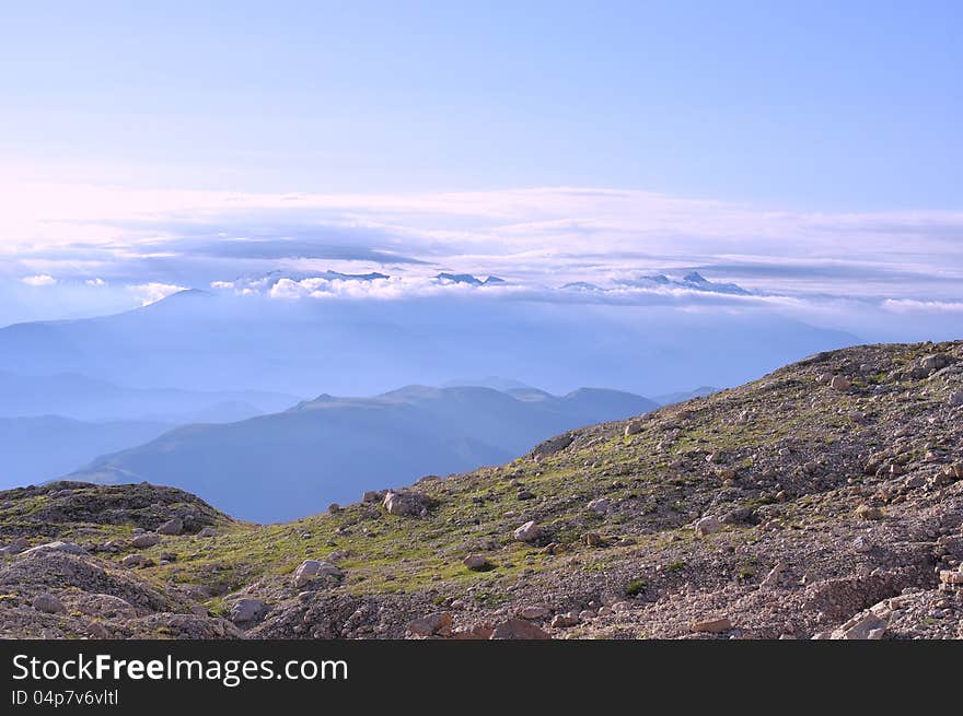 Sunrise in the mountains