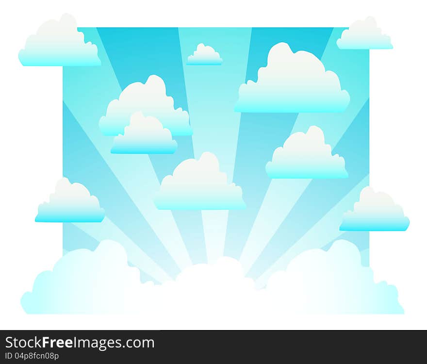 Blue sky with clouds background.