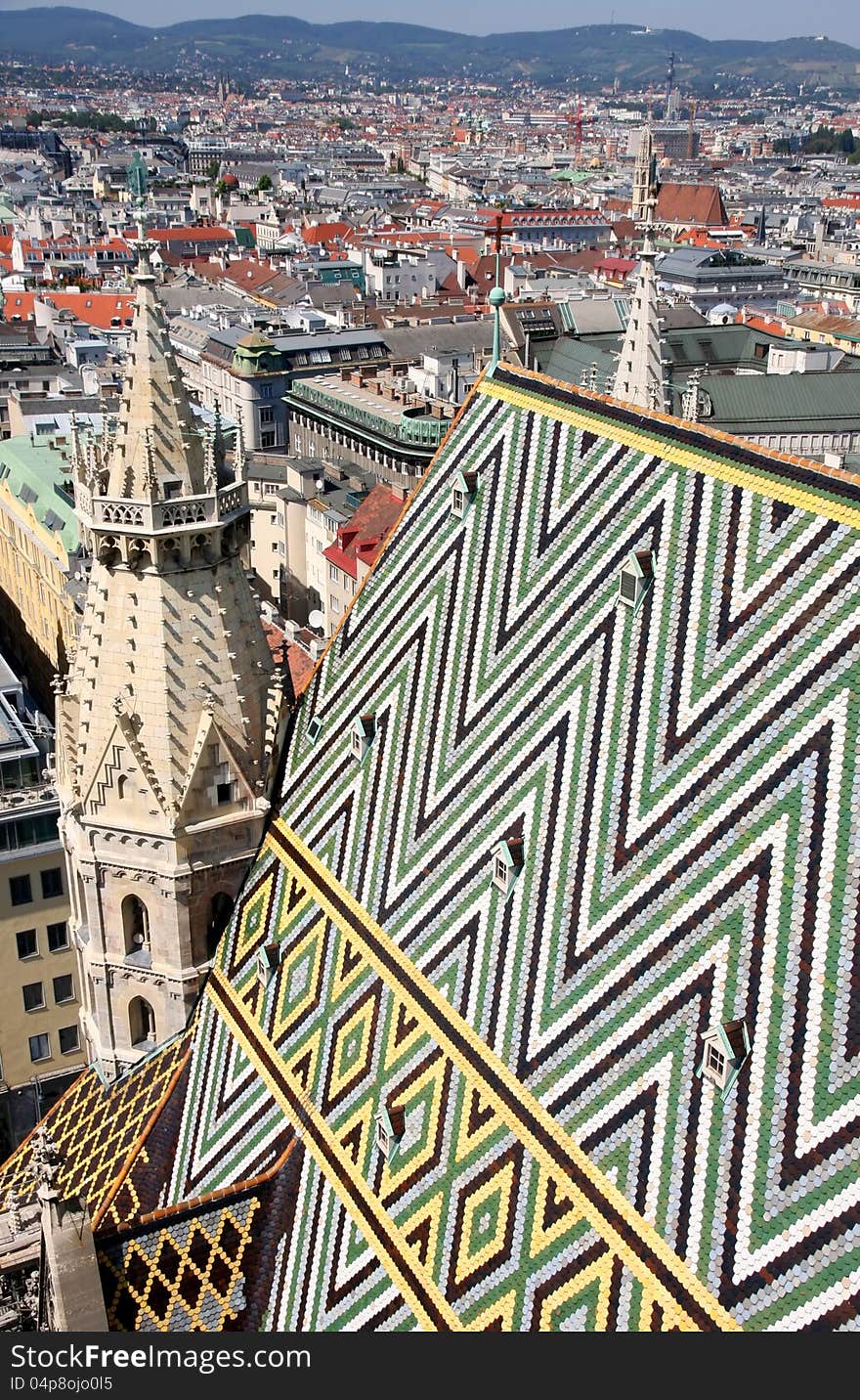 Panorama of Vienna, aerial view from Stephansdom cathedral, Vienna, Austria