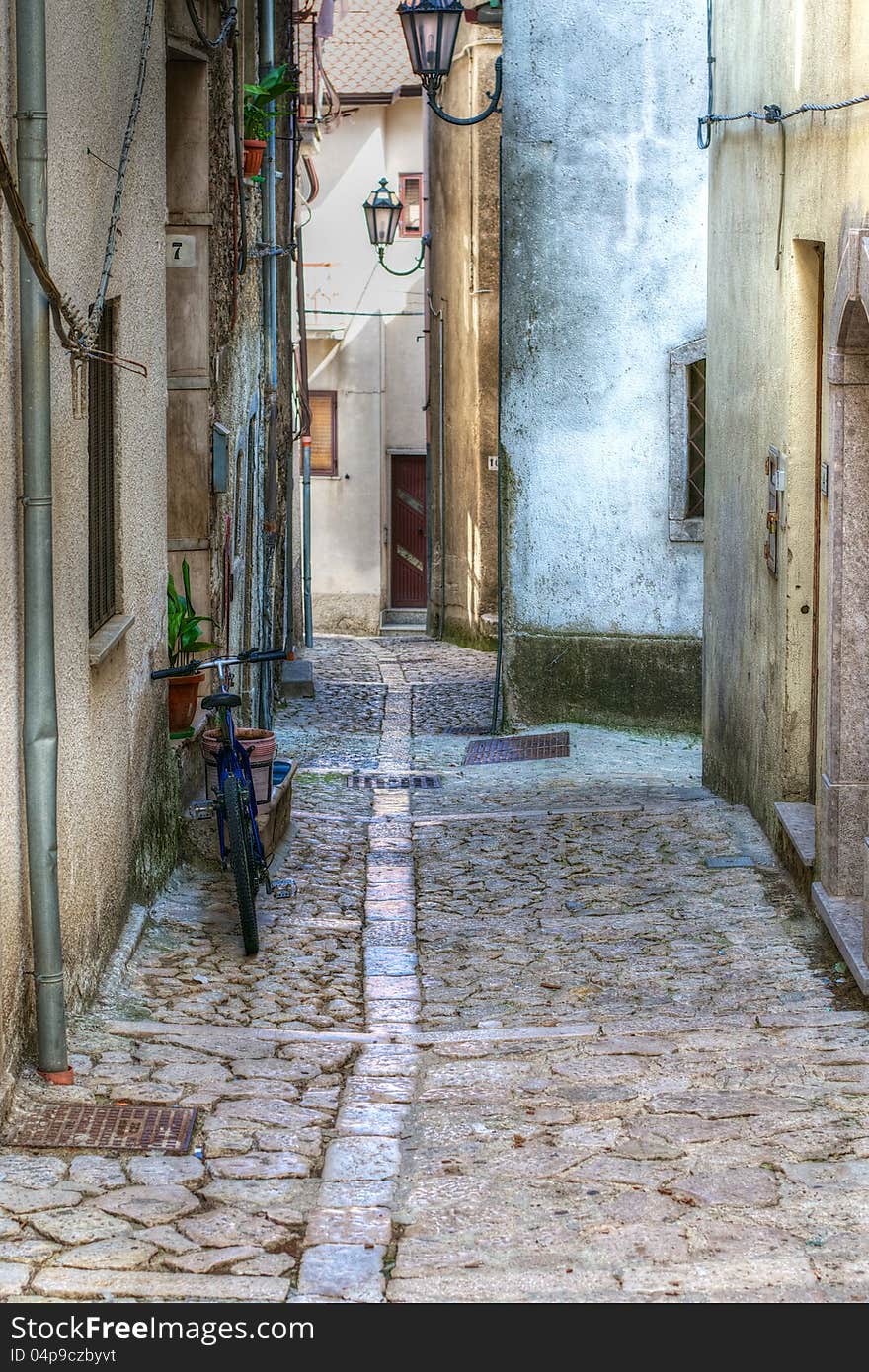 Alley of an italian mountain village