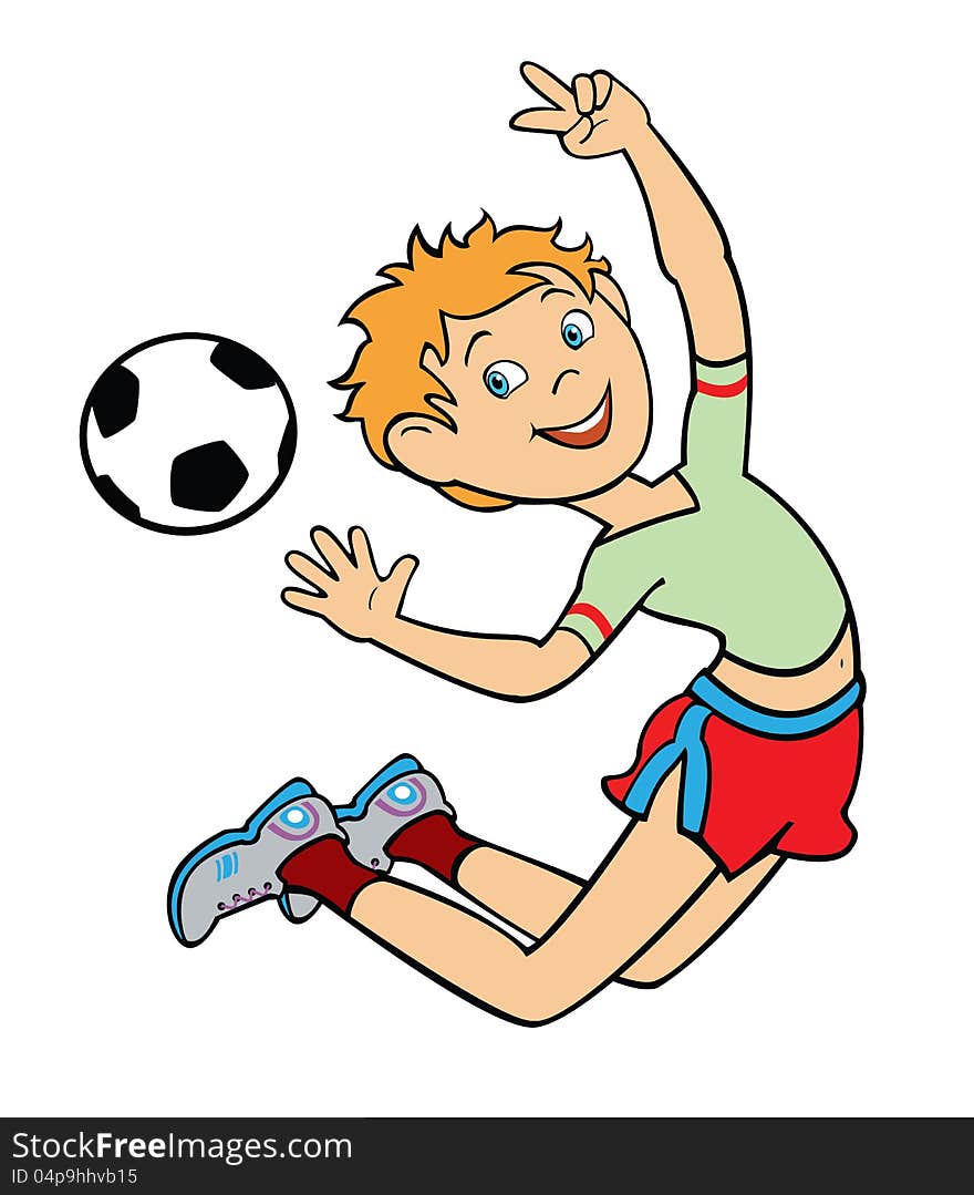 School boy playing with soccer ball,children vector illustration isolated on white background. School boy playing with soccer ball,children vector illustration isolated on white background