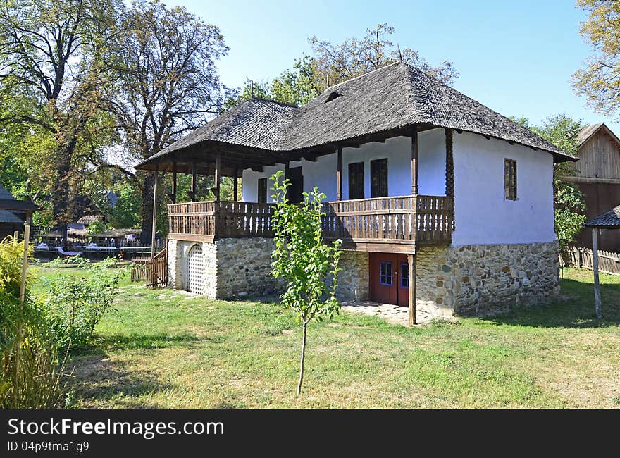 Generic transylvania rural household with old house. Generic transylvania rural household with old house