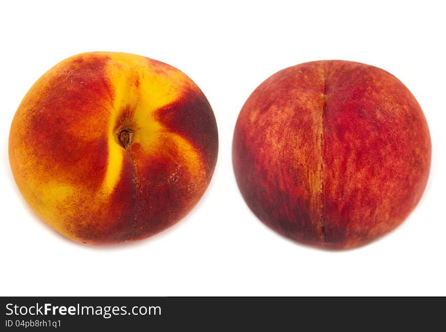 Two peaches isolated