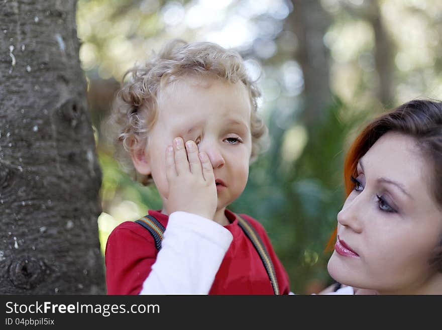 Mom and son relationship on the walk