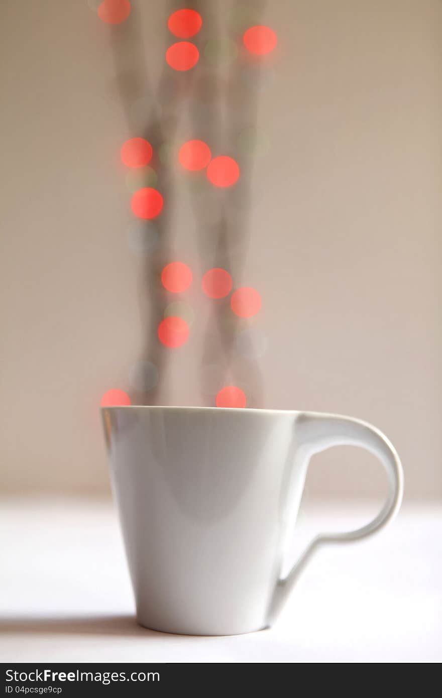 Cup Of Hot Coffee On A Background