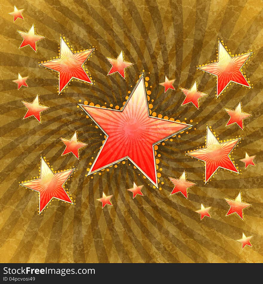 Illustration of grunge red stars vintage background. Illustration of grunge red stars vintage background.